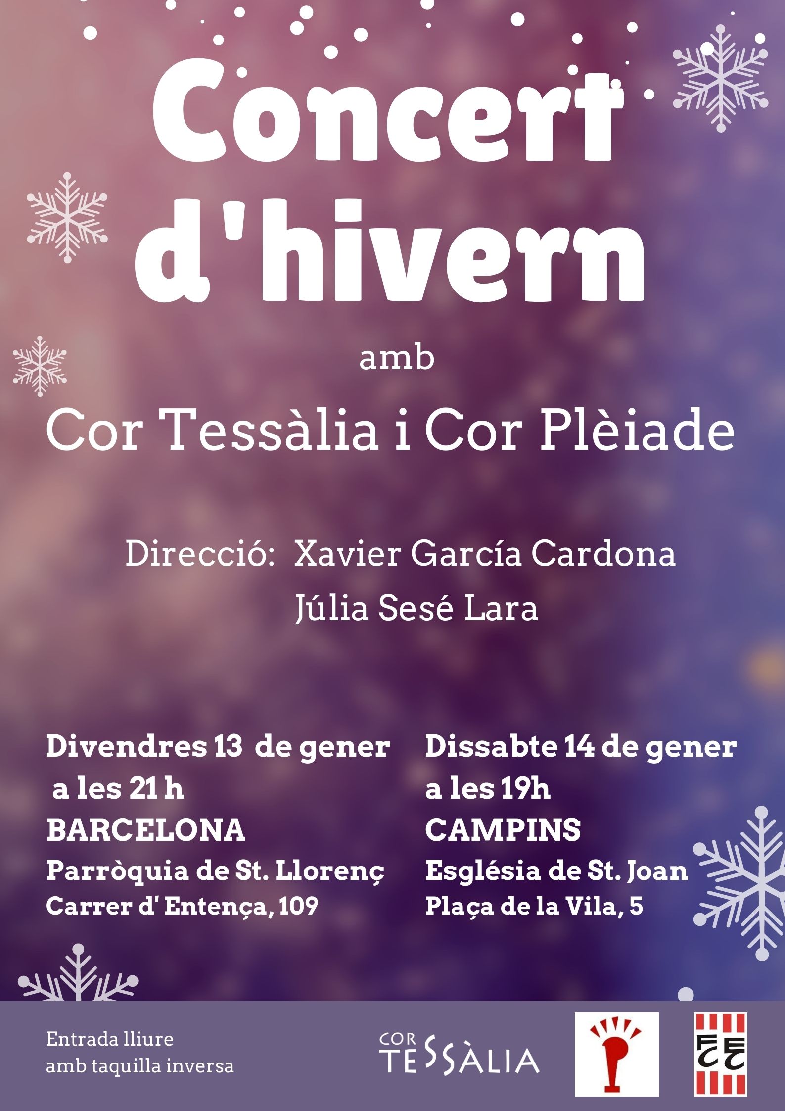 Concert d'hivern amb Cor Tessàlia i Cor Plèiade